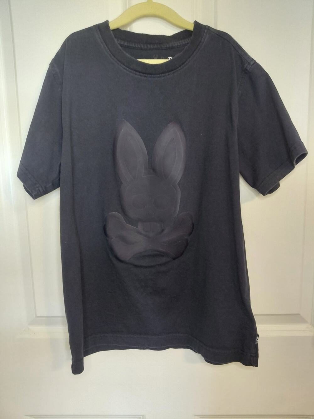 Psycho Bunny Boys Graphic Tee Size L 14/16 Tonal Dark NavyEmbossed Logo NWOT